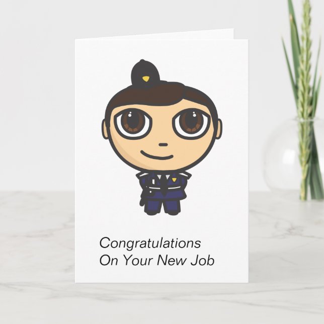 Policeman Cartoon Character Congratulations Card (Front)