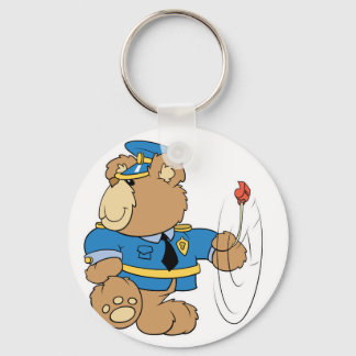 Policeman Cop Bear Key Ring