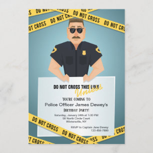 Policeman Do Not Cross Tape Invitation