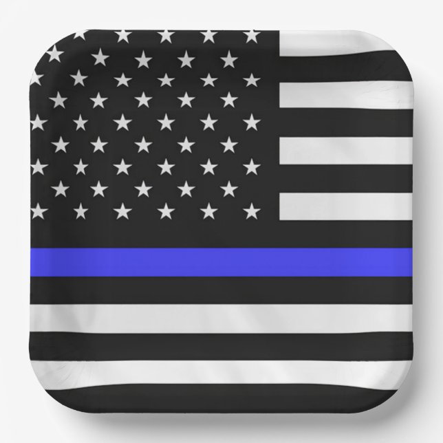 Policeman Flag Paper Plate (Front)