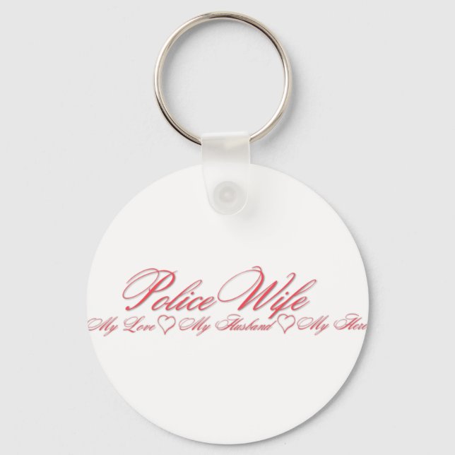 Policeman Husband Hero Key Ring (Front)