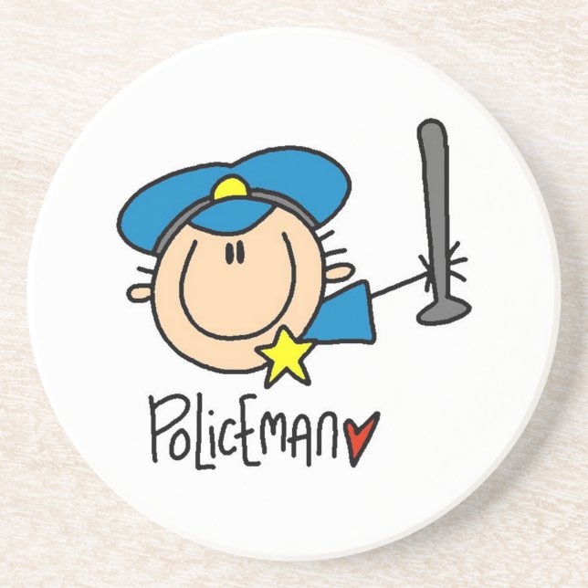 Policeman Occupation Coaster (Front)