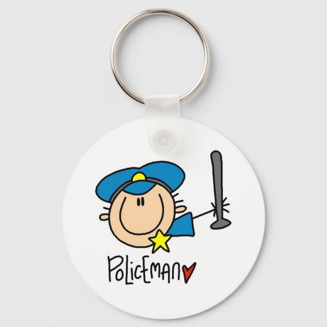 Policeman Occupation Key Ring (Front)