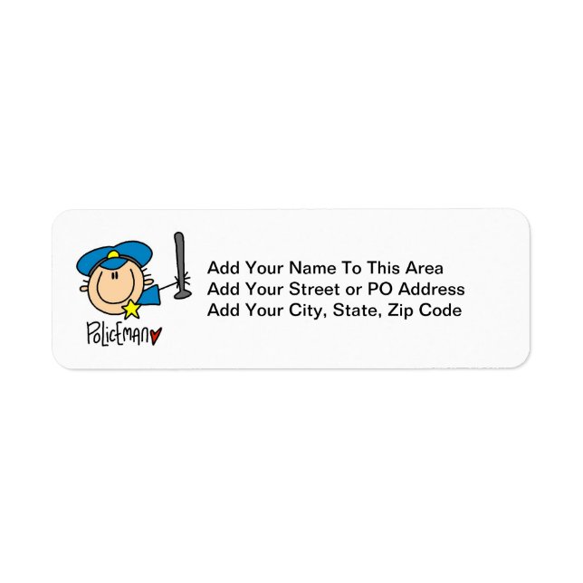 Policeman Occupation Return Address Label (Front)