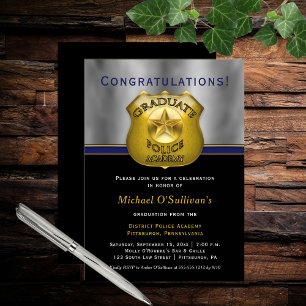 Policeman Police Cop Graduation Announcement Party