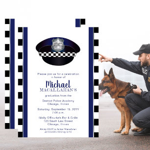 Policeman Police Cop Hat Graduation Party Invitation