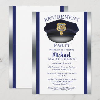 Policeman | Police | Cop Hat Retirement Party Invitation
