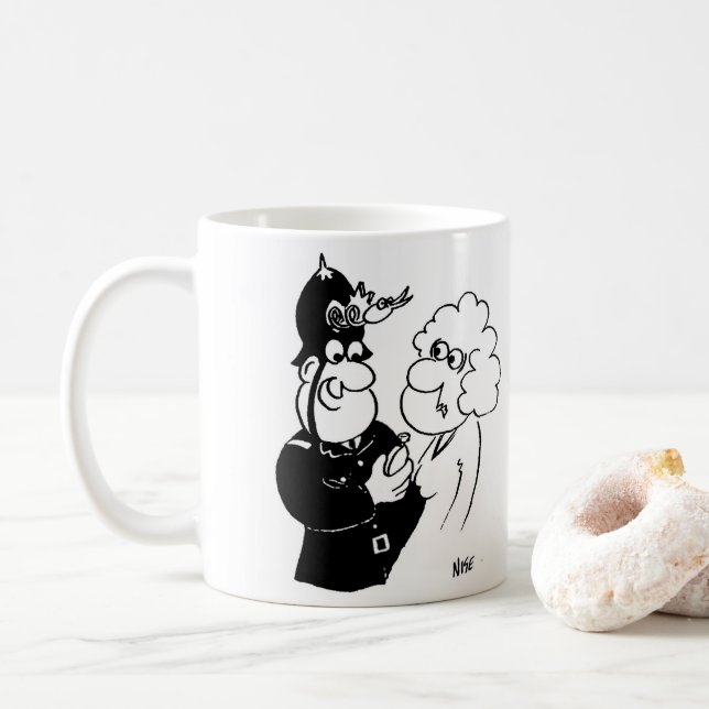 Policeman Police Helmet Coffee Mug (With Donut)