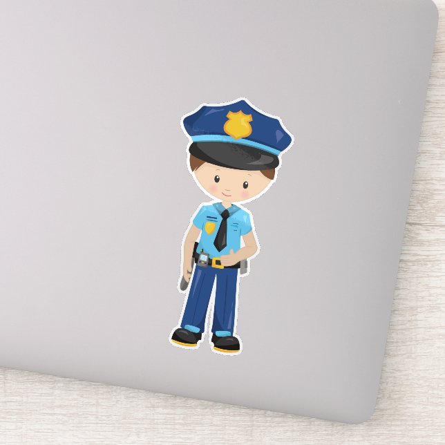 Policeman, Police Officer, Cop, Brown Hair (Detail)