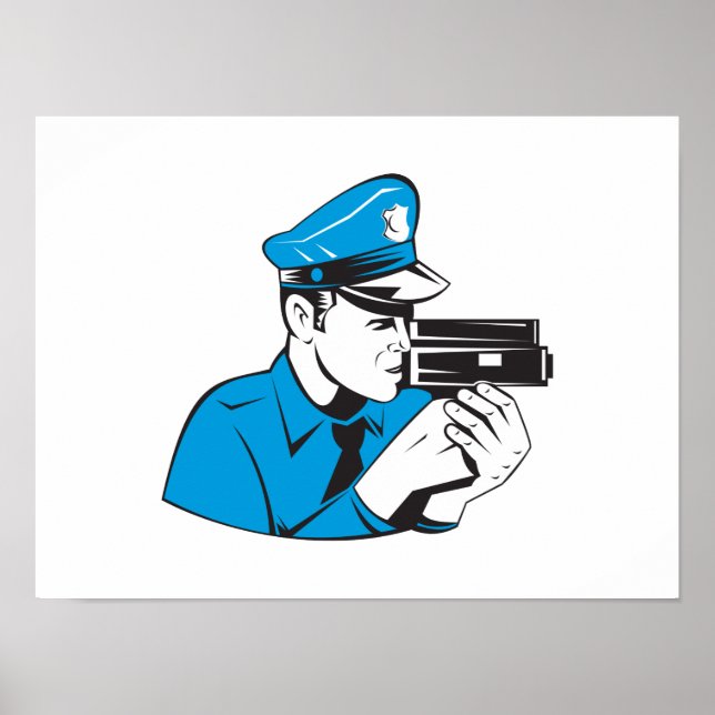 Policeman Police Officer Speed Camera Poster (Front)