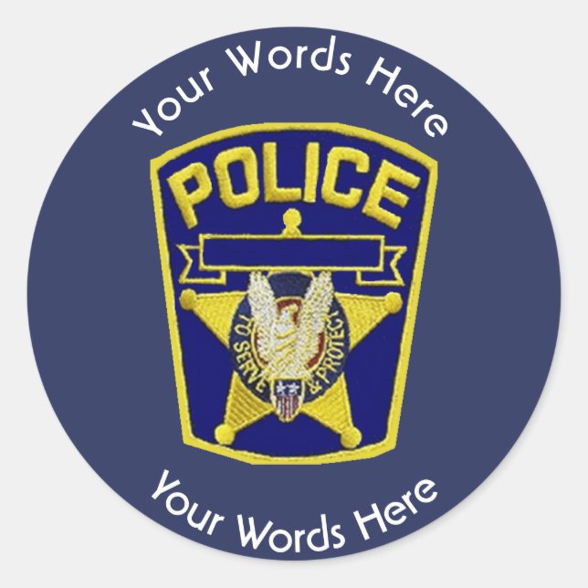 Policeman’s Shield Custom Classic Round Sticker (Front)