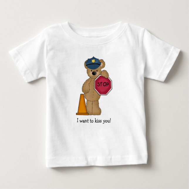 Policeman Teddy Bear T-Shirt (Front)