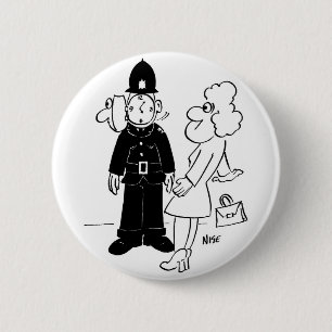 Policeman's Cuckoo Clock Helmet 6 Cm Round Badge