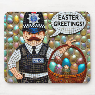 POLICEMAN'S EASTER GREETINGS Eggs ~ Mouse Pad
