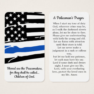Policeman's Prayer Card Law Enforcement Officer