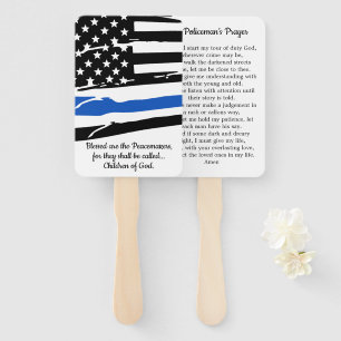 Policeman's Prayer Card Police Graduation Gifts Hand Fan