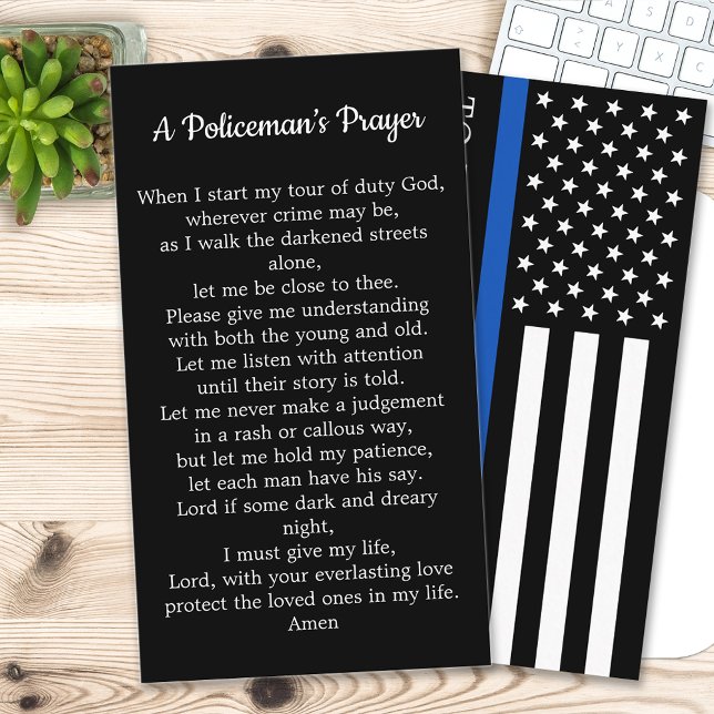 Policeman's Prayer Police Officer Thin Blue Line Business Card (Creator Uploaded)