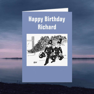 Policemen Deal with a Fire at the Police Station Card