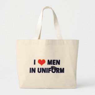 POLICEMEN IN UNIFORM LARGE TOTE BAG