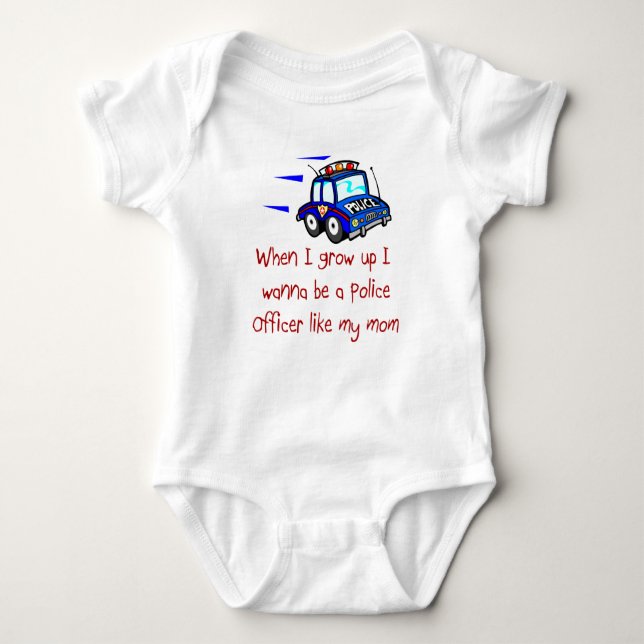Policer Officer Like My Mum Baby T-Shirt Baby Bodysuit (Front)