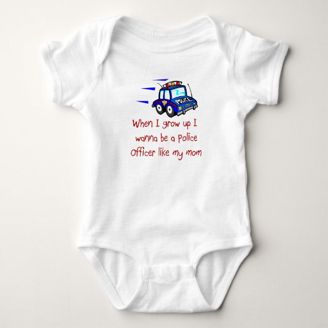 Policer Officer Like My Mum Baby T-Shirt Bodysuit (Front)