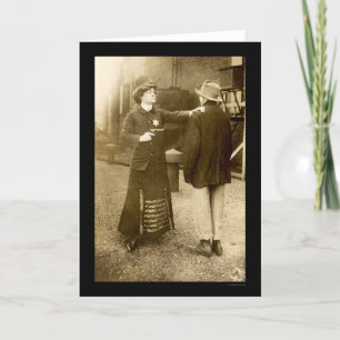 Policewoman Making an Arrest 1909 Card