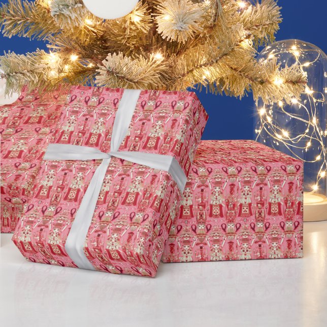  Polichinelles, Enchanting Pink Nutcracker Ballet Wrapping Paper (Holidays)