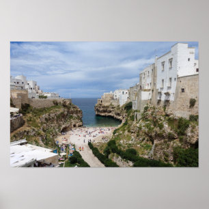 Polignano a Mare city beach in Puglia poster