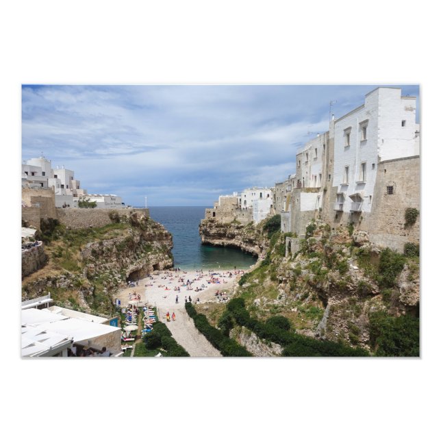 Polignano a Mare city beach in Puglia print (Front)