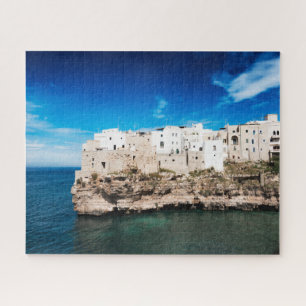 Polignano a Mare houses on a cliff in Puglia Jigsaw Puzzle