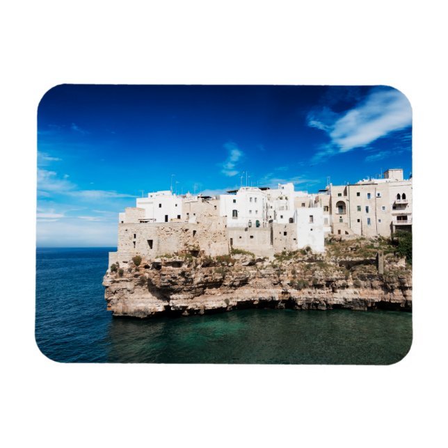 Polignano a Mare houses on a cliff in Puglia Magnet (Horizontal)