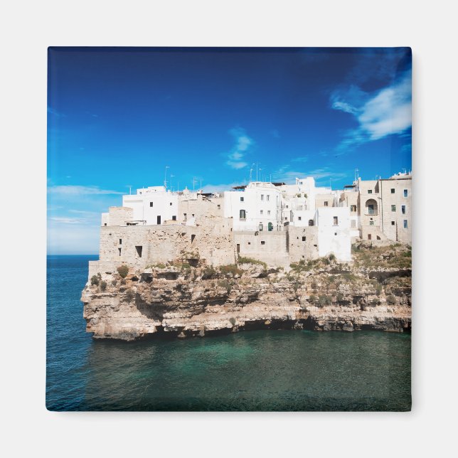 Polignano a Mare houses on a cliff in Puglia Magnet (Front)