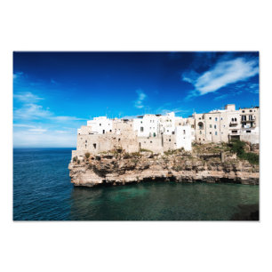 Polignano a Mare houses on a cliff in Puglia Photo Print