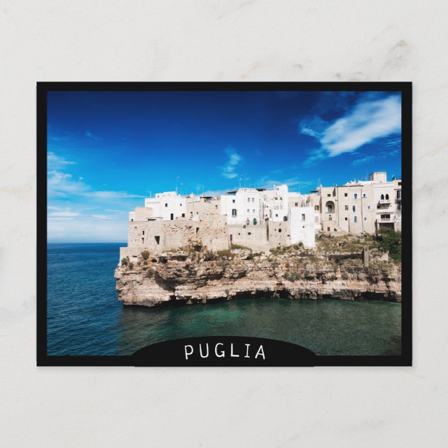Polignano a Mare houses on a cliff in Puglia Postcard (Front)