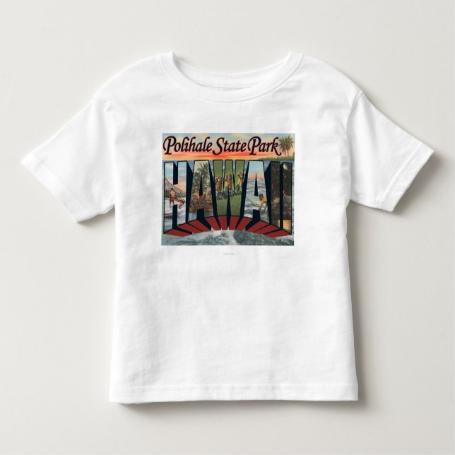 Polihale State Park, Hawaii - Large Letter Scene Toddler T-Shirt (Front)