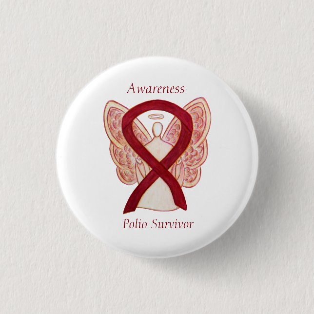 Polio Survivor Angel Awareness Ribbon Pins (Front)
