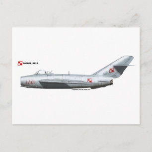 Polish Air Force LIM-5 (MiG-17) Fresco Postcard