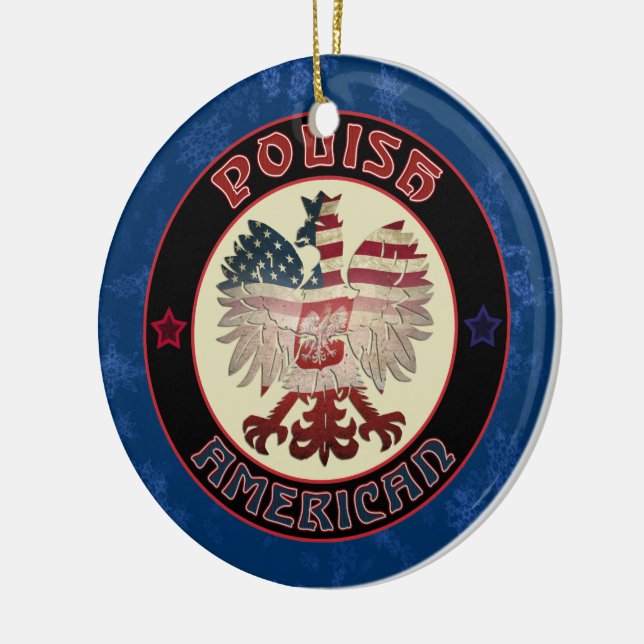 Polish America Eagle Christmas Ornament (Left)