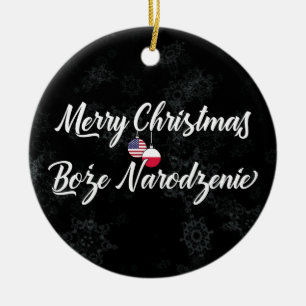 Polish American Bilingual Holiday Decoration