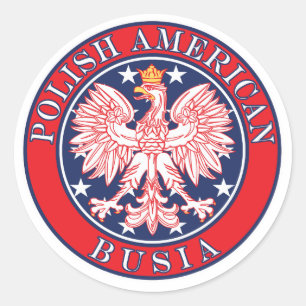Polish American Busia Classic Round Sticker