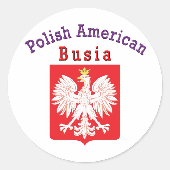 Polish American Busia Classic Round Sticker (Front)