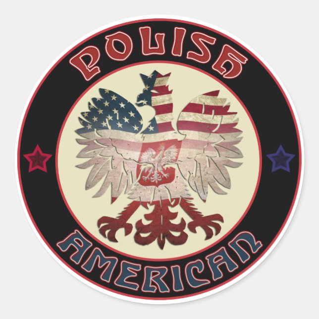 Polish American Eagle Classic Round Sticker (Front)
