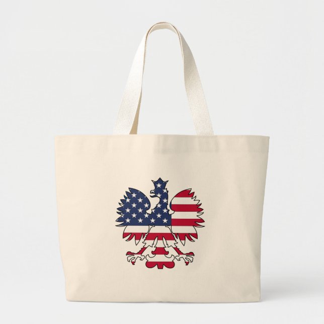 Polish American Eagle Large Tote Bag (Front)
