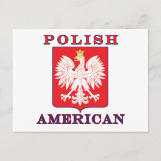 Polish American Eagle Shield Postcard