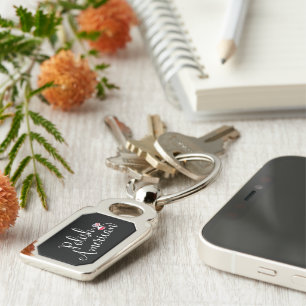 Polish American Entwined Hearts Keyring