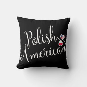 Polish American Entwined Hearts Throw Cushion