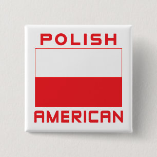 Polish American Flag 15 Cm Square Badge
