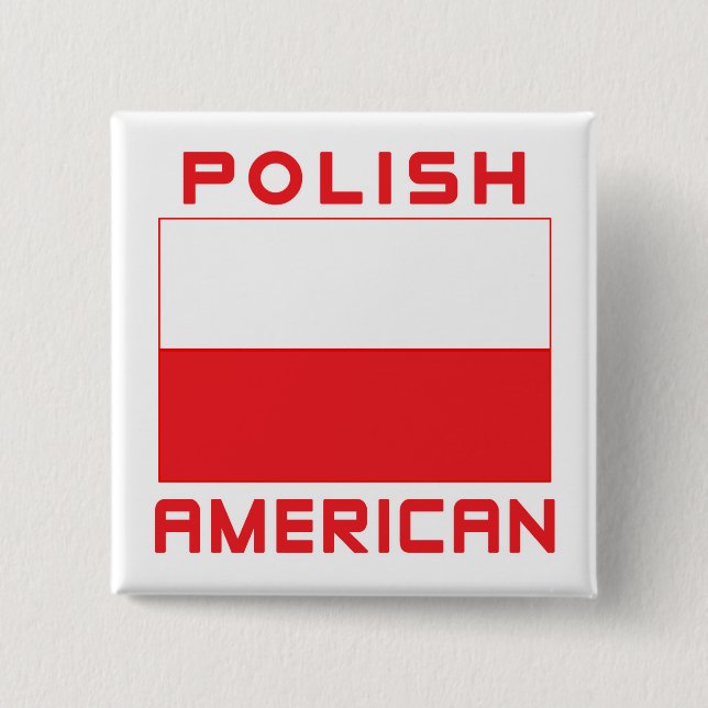 Polish American Flag 15 Cm Square Badge (Front)