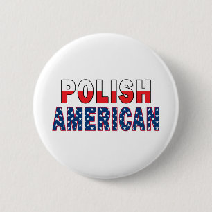 Polish American Flag 6 Cm Round Badge