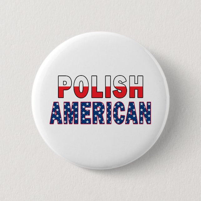 Polish American Flag 6 Cm Round Badge (Front)